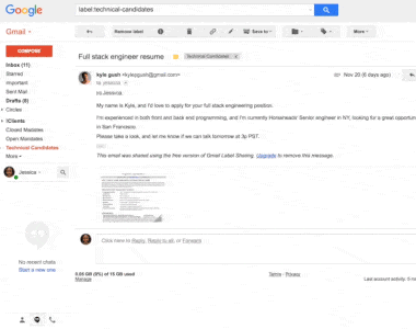 Chat within Gmail